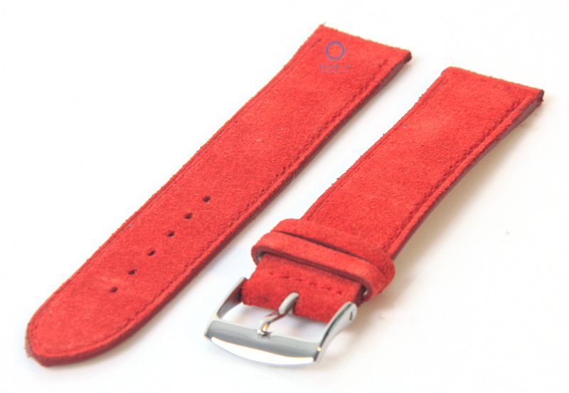 Uhrenarmband 18mm rot Wildleder