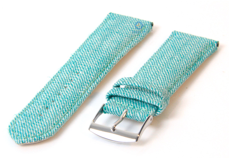 Uhrenarmband 24mm denimgrün Leder