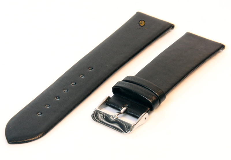 Uhrenarmband 22mm Schwarz nahtloses Leder
