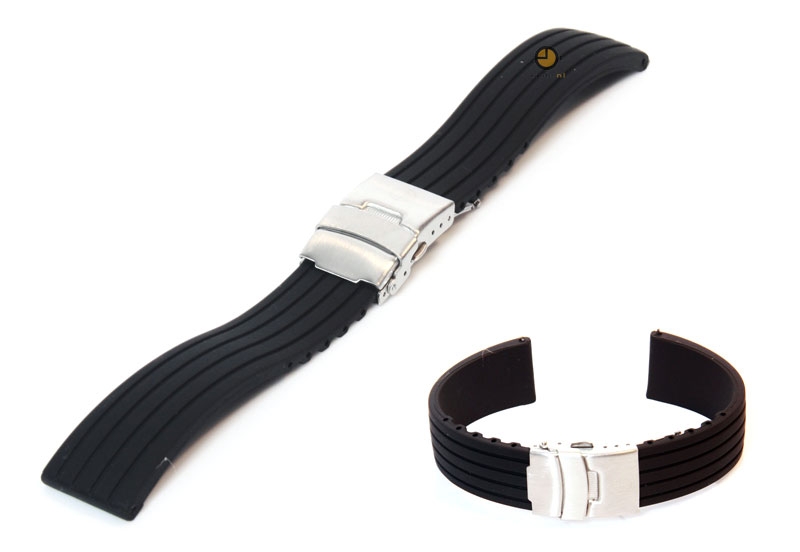 18mm Silikon Uhrenarmband Schwarz
