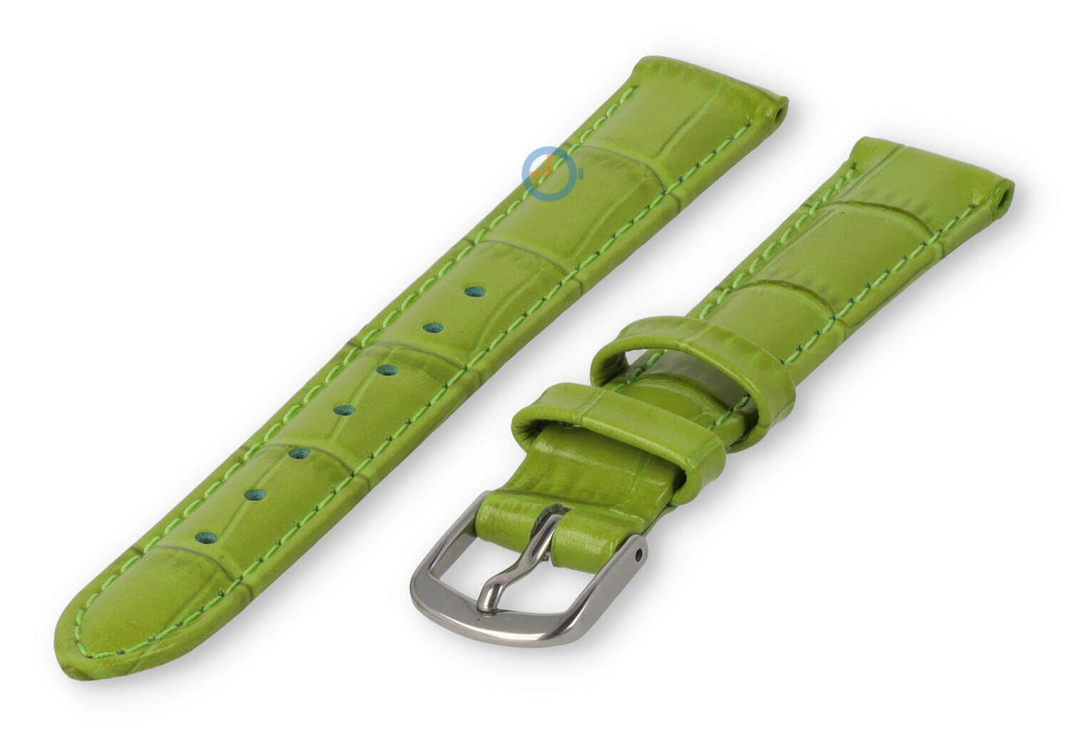 Lederband mit Krokoprägung - 12mm - Grasgrün