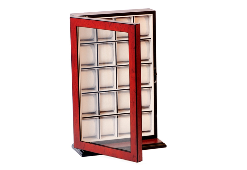 Horlogevitrine voor 20 horloges - Bubinga finish