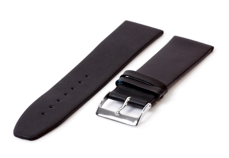 Nahtloses Uhrenarmband 24mm Nappaleder - schwarz