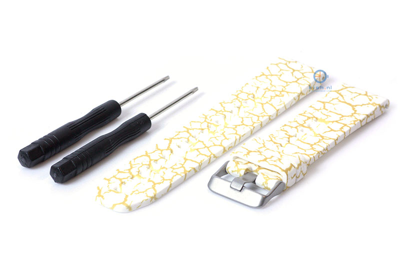 Ersatzarmband fÃ¼r Garmin Fenix 5/6/7 weiÃŸ mit Marmor - Druck