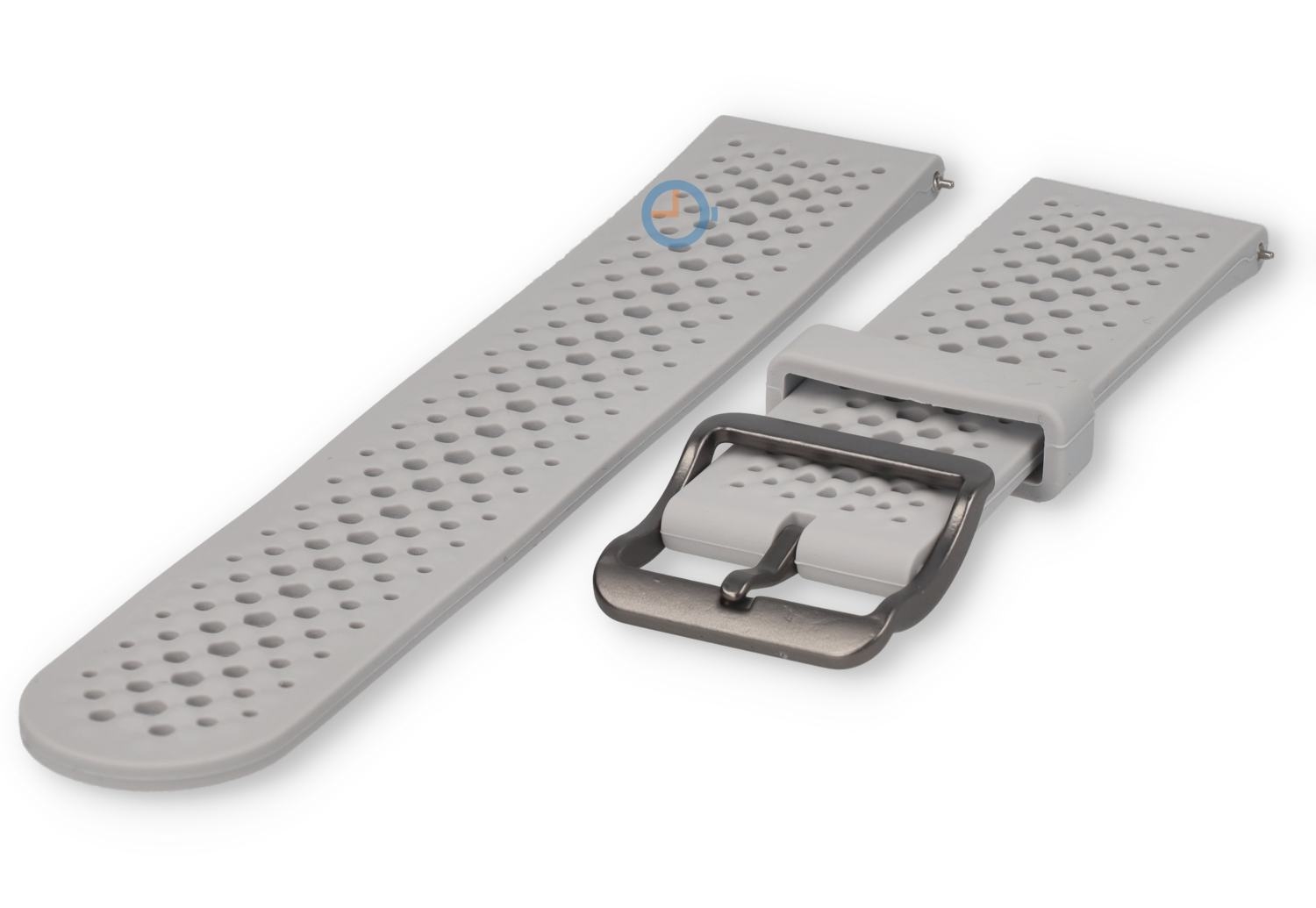 Atmendes Silikon Band - 22mm grau - gelocht