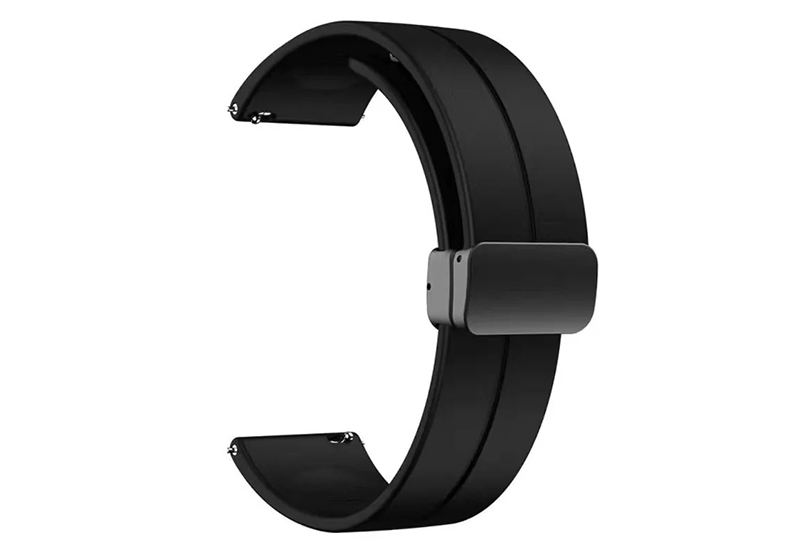 Silikon Uhrenarmband 18mm - schwarz