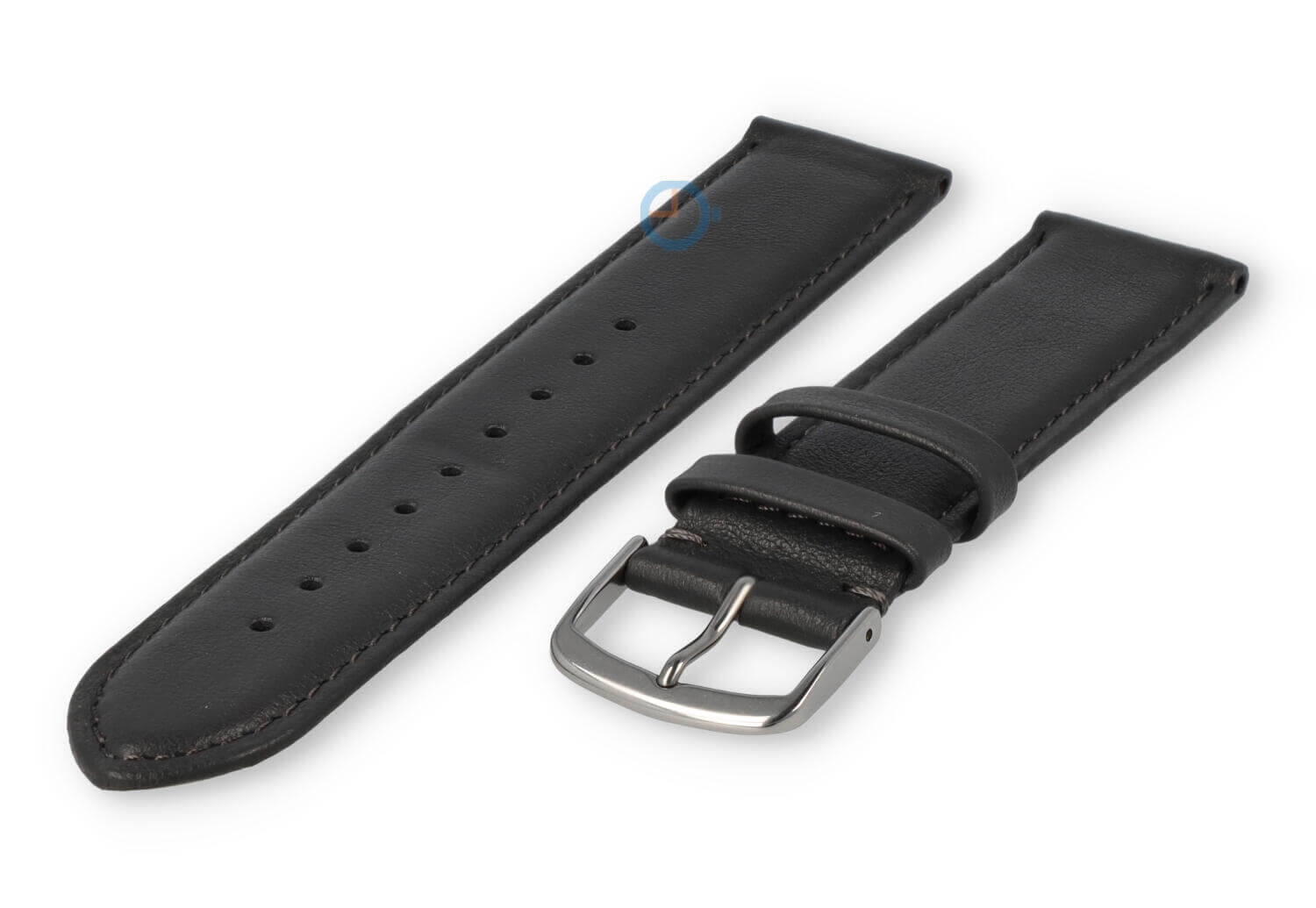 20mm Lederband mit Naht - dunkelgrau