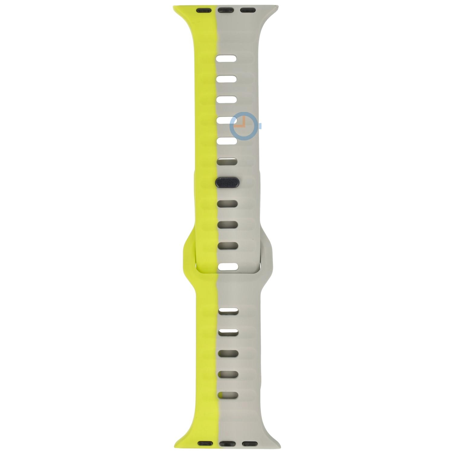 Silikon Uhrenarmband Apple Watch 45mm - grau hellgrün