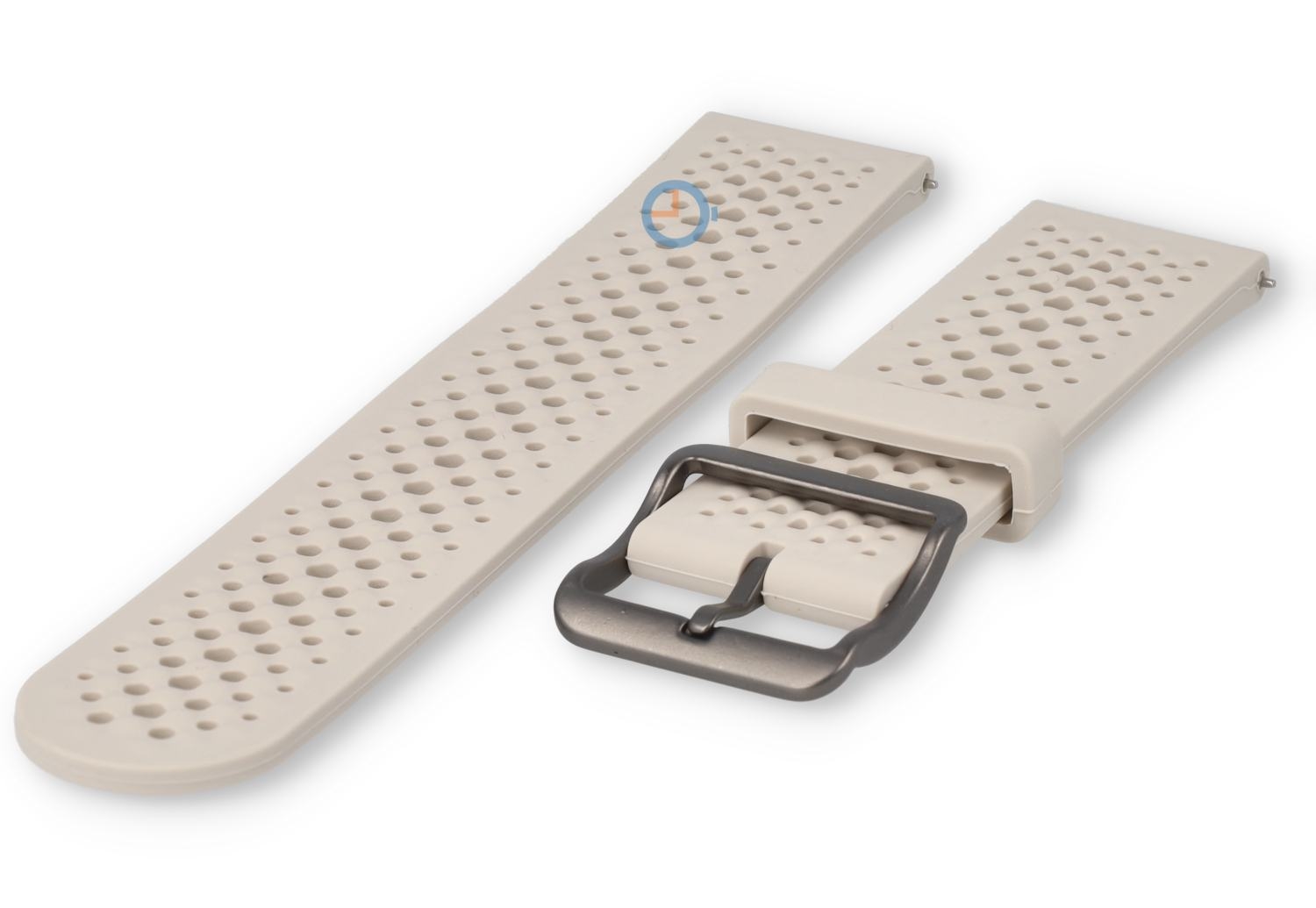 Atmendes Silikon Band - 22mm beige - gelocht