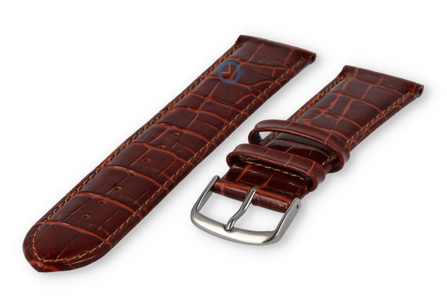 Kroko - Lederband - 20mm - rostbraun
