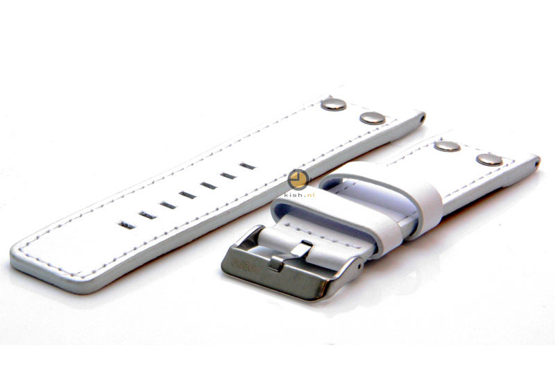 Oozoo Uhrenarmband 24mm Weiß Leder