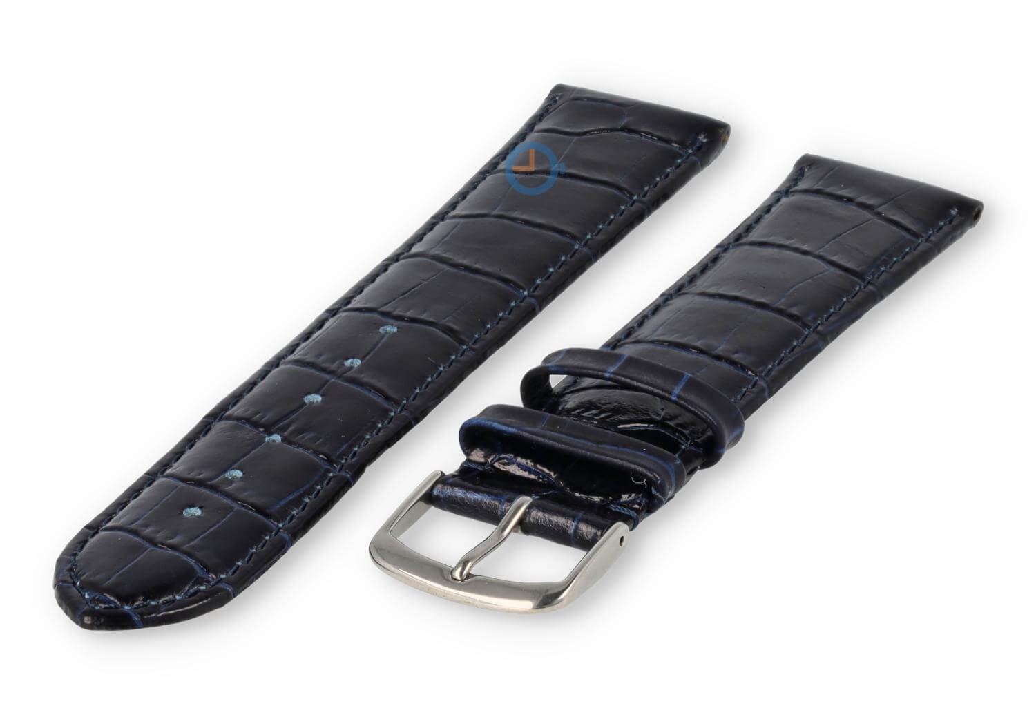 Extra langes Uhrenarmband Kroko - 20mm - dunkelbraun
