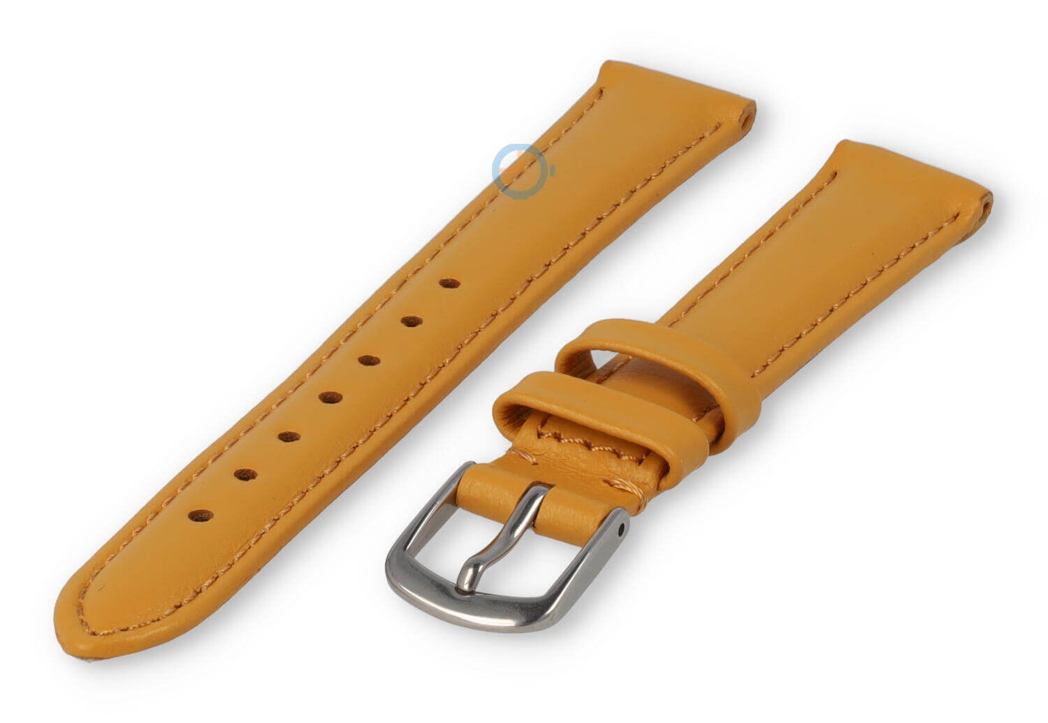 12mm Uhrenarmband glatt Leder - Senfgelb