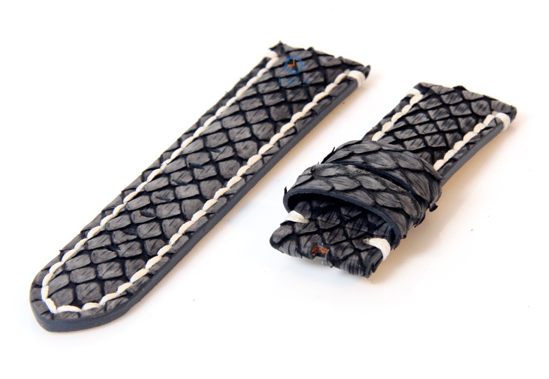 Uhrenarmband 24mm grau Schlangenleder